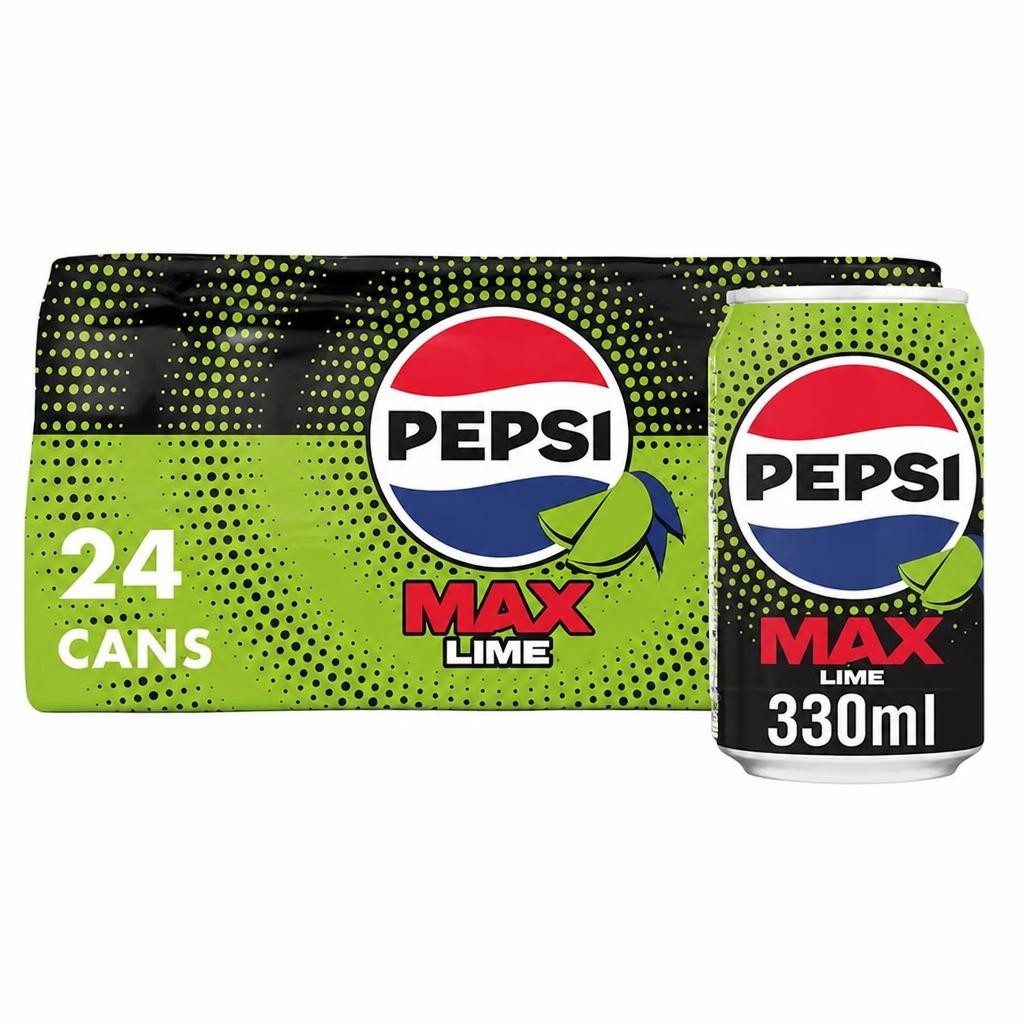 Pepsi Max Lime No Sugar Cola Cans 24 x 330ml