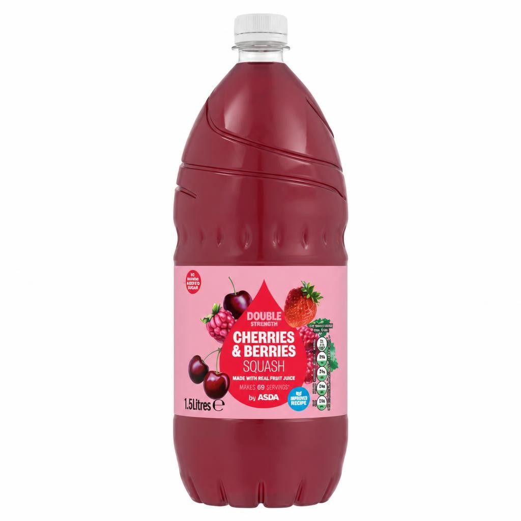 ASDA Cherries & Berries Squash 1.5 Litres