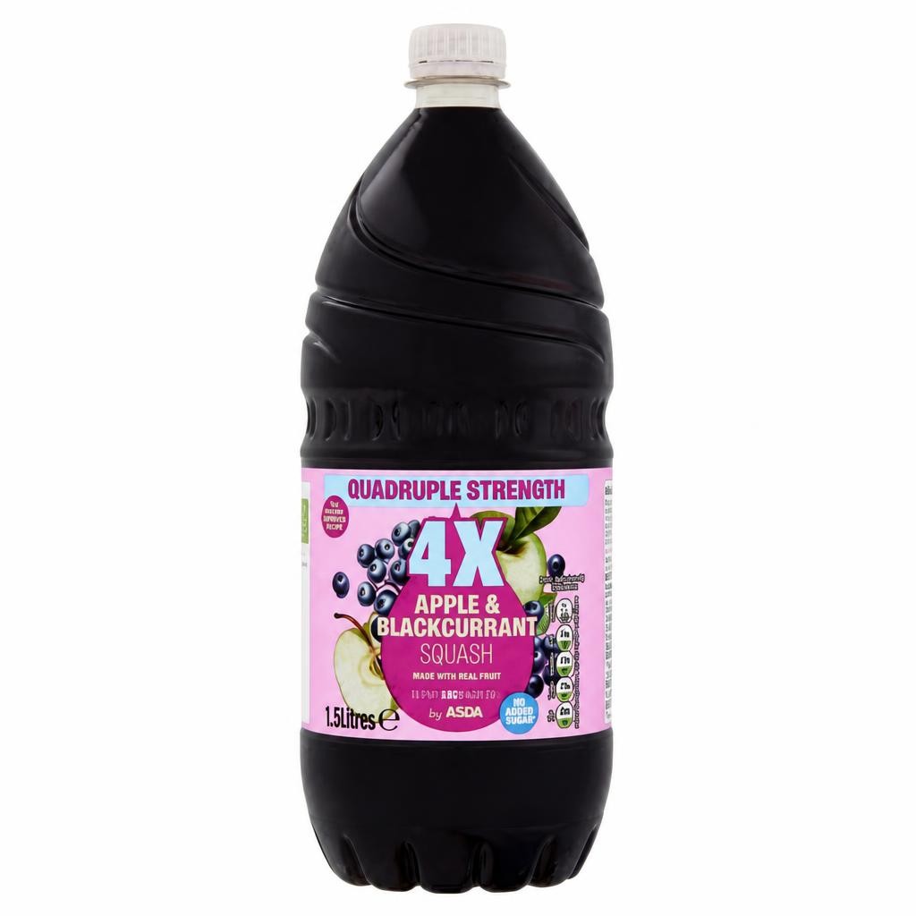 ASDA Quadruple Strength Apple & Blackcurrant Squash 1.5 Litres