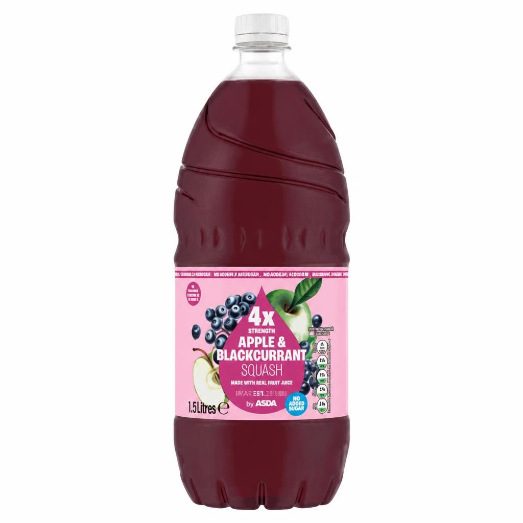 ASDA Quadruple Strength Apple & Blackcurrant Squash 1.5 Litres
