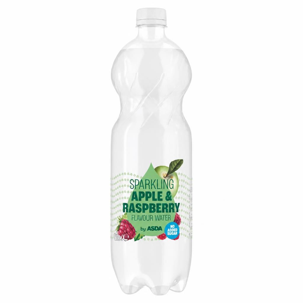 ASDA No Added Sugar Sparkling Apple & Raspberry Flavour Water 1 Litre