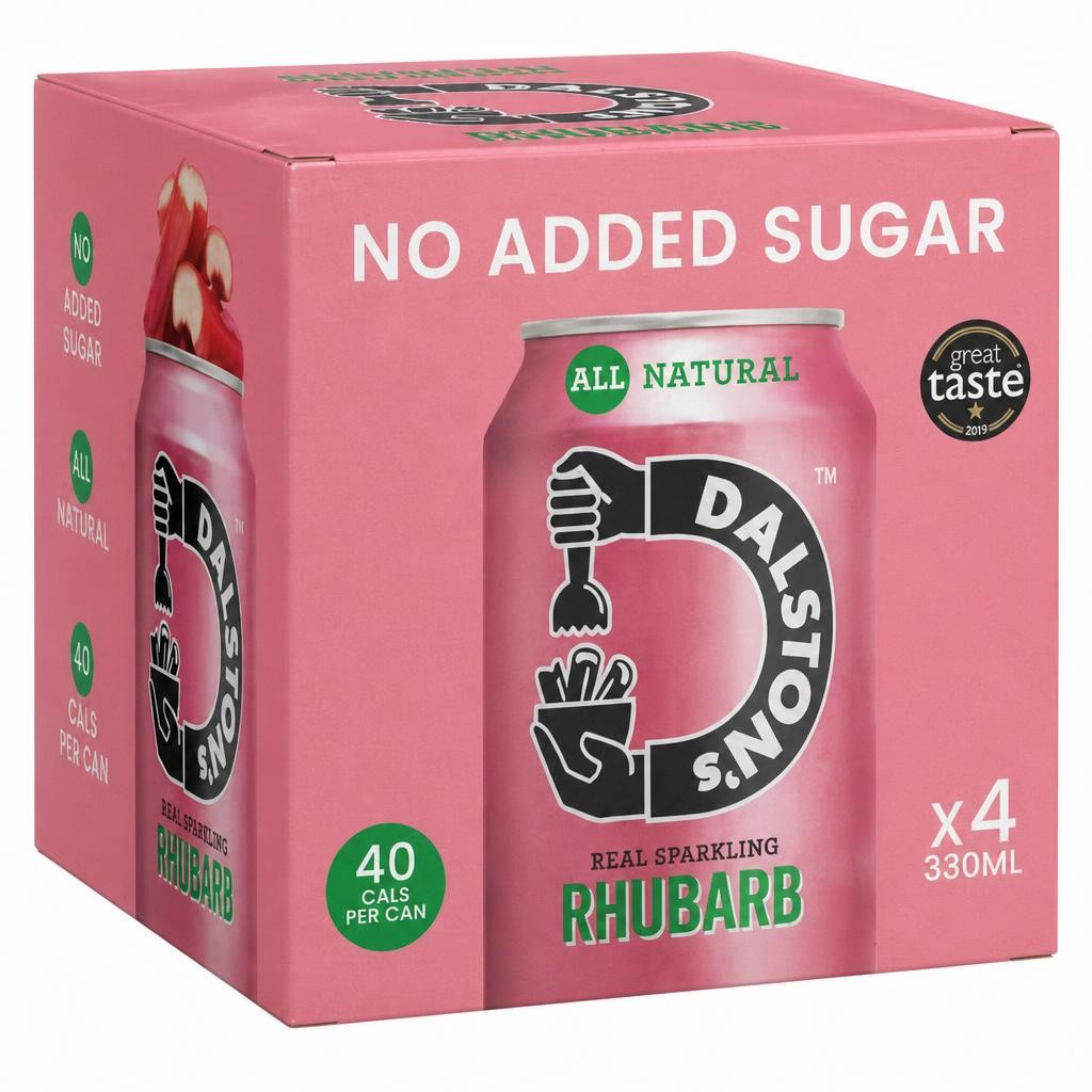 Dalston's Real Sparkling Rhubarb 4 x 330ml