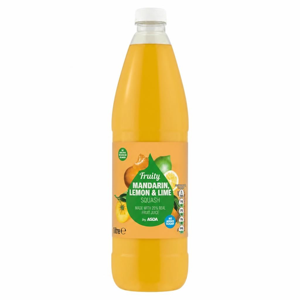 ASDA Fruity Mandarin, Lemon & Lime Squash 1 Litre