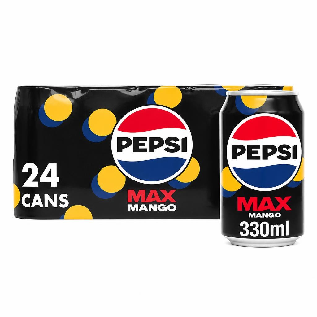 Pepsi Max Mango No Sugar Cola Cans 24 x 330ml