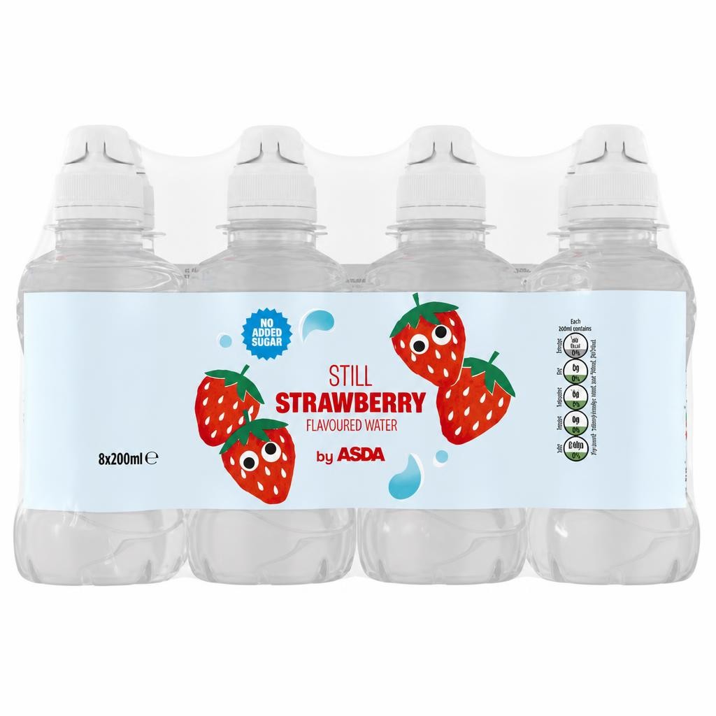 ASDA Still Strawberry Flavoured Water 8 x 200ml