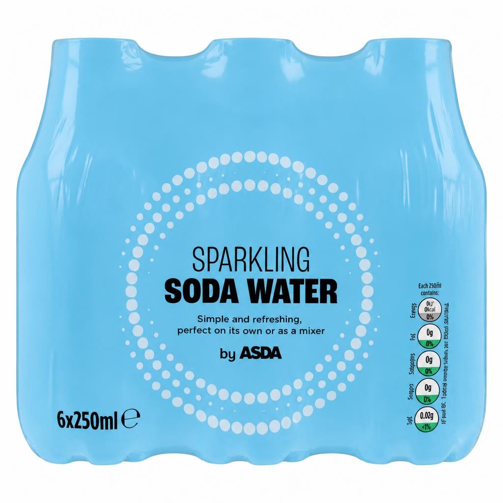 ASDA Sparkling Soda Water 6 x 250ml