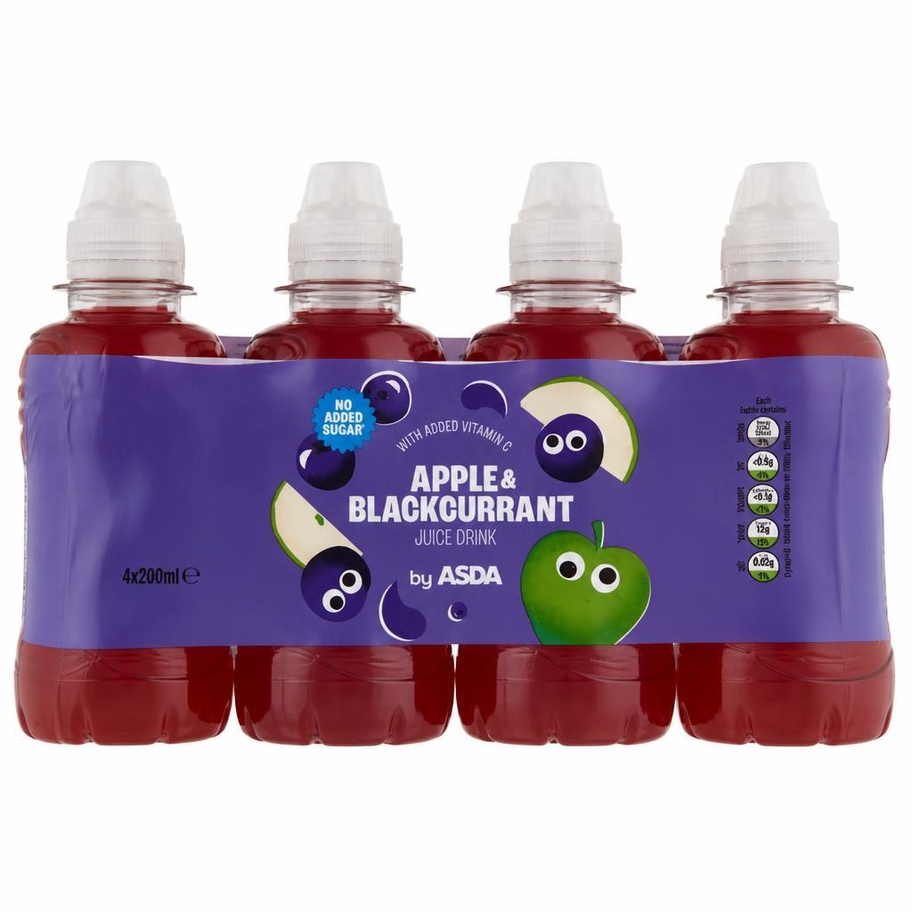 ASDA Apple & Blackcurrant Juice Drinks 8 x 200ml