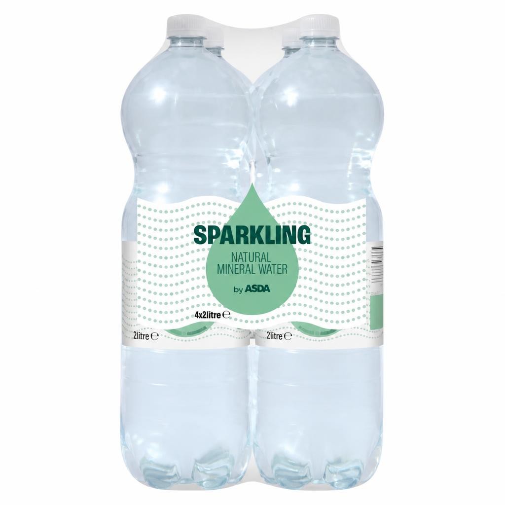 ASDA Sparkling Natural Mineral Water 4 x 2 Litres