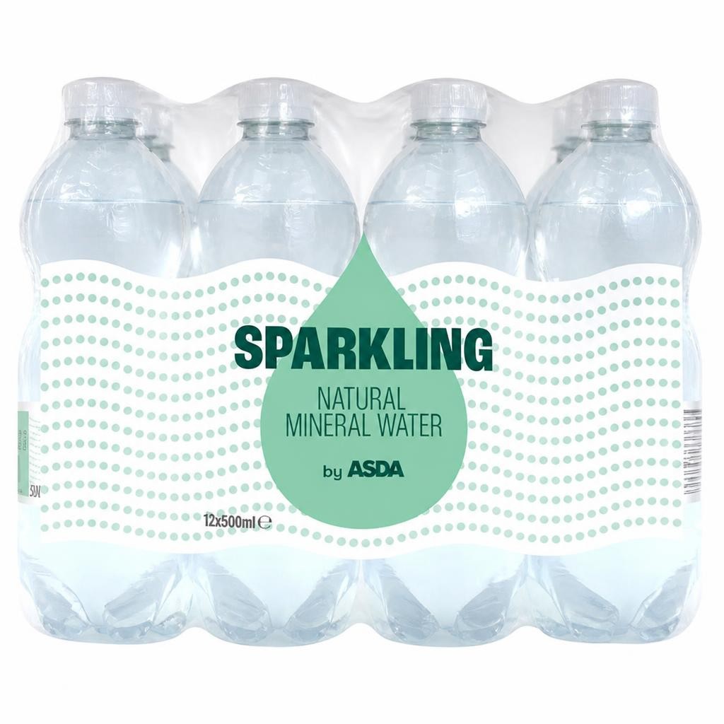 ASDA Sparkling Natural Mineral Water 12 x 500ml