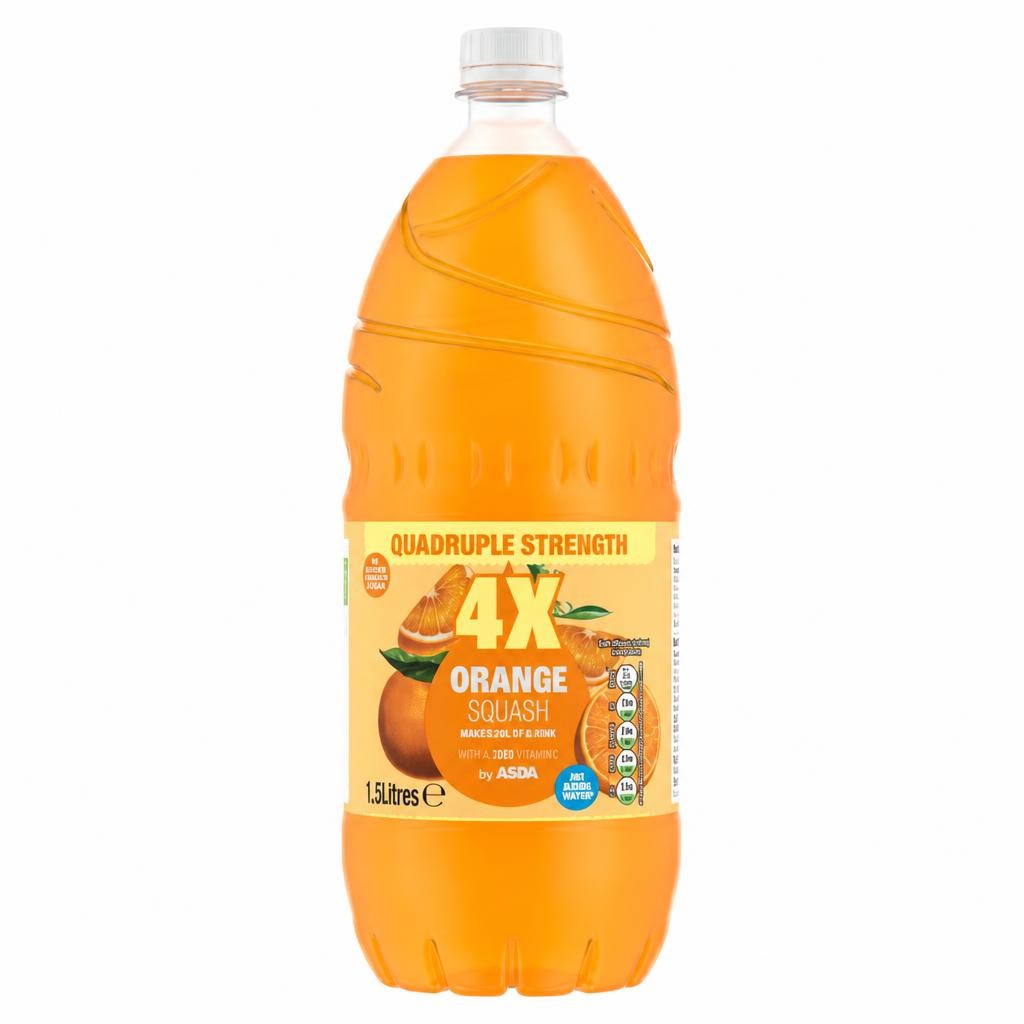 ASDA Quadruple Strength Orange Squash 1.5 Litres