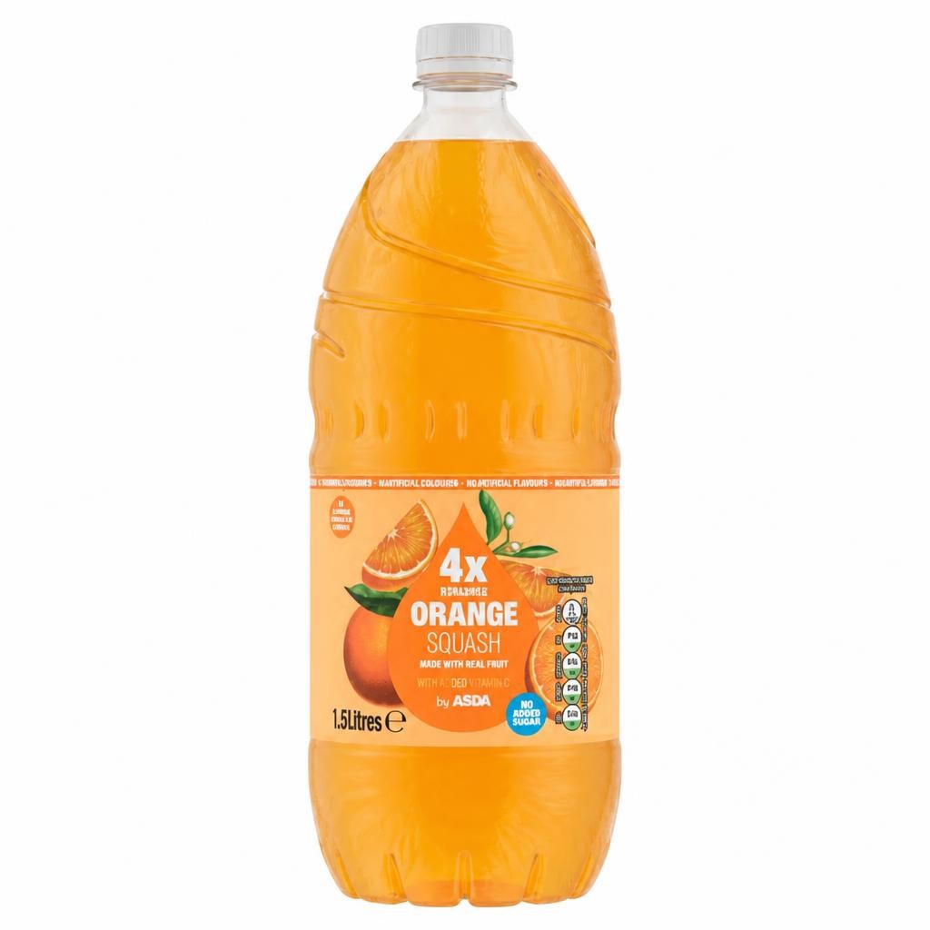 ASDA Quadruple Strength Orange Squash 1.5 Litres
