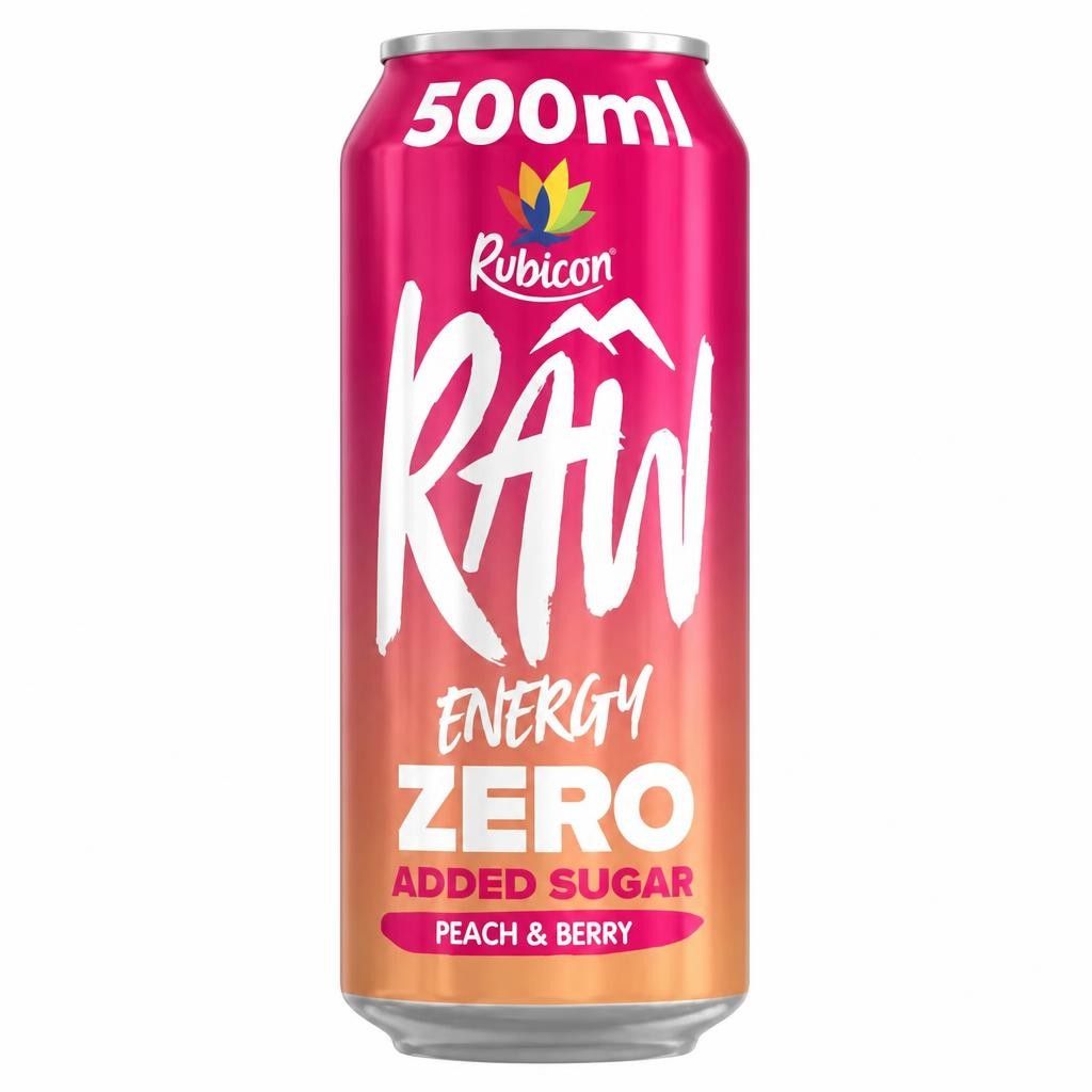 Rubicon Raw Energy Peach & Berry 500ml