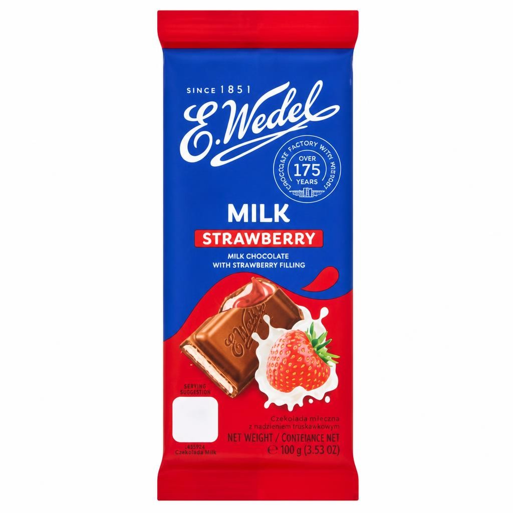 E. Wedel Milk Chocolate with Strawberry Filling 100g