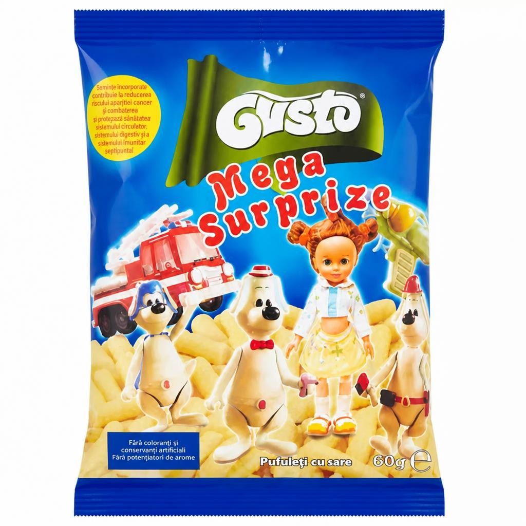 Gusto Mega Surprize Salted Corn Snacks and a Surprise Toy 60g