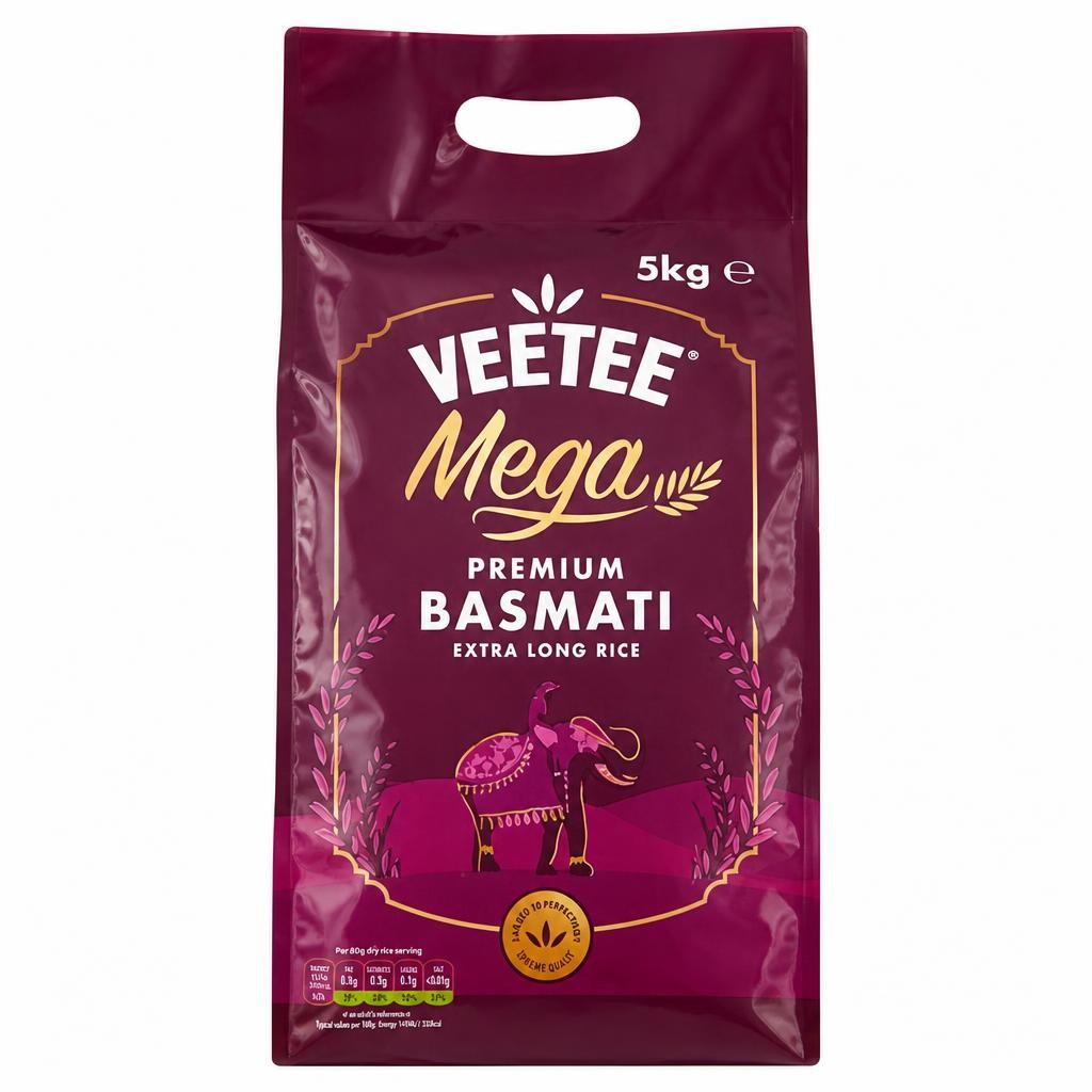 Veetee Mega Premium Basmati Extra Long Rice 5kg