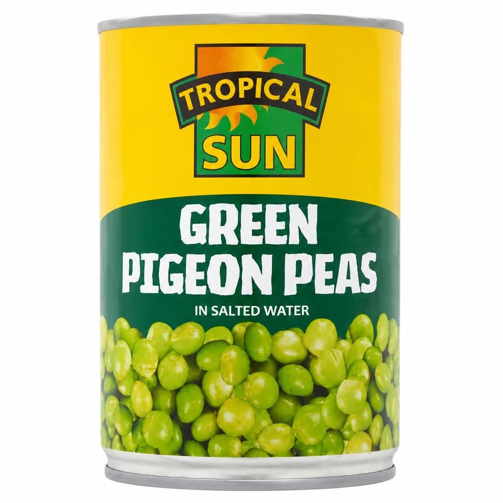 Tropical Sun Green Pigeon Peas in Salted Water 425g