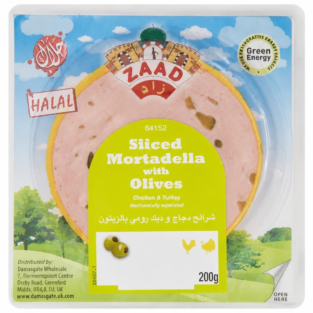 Zaad Sliced Mortadella with Olives 200g