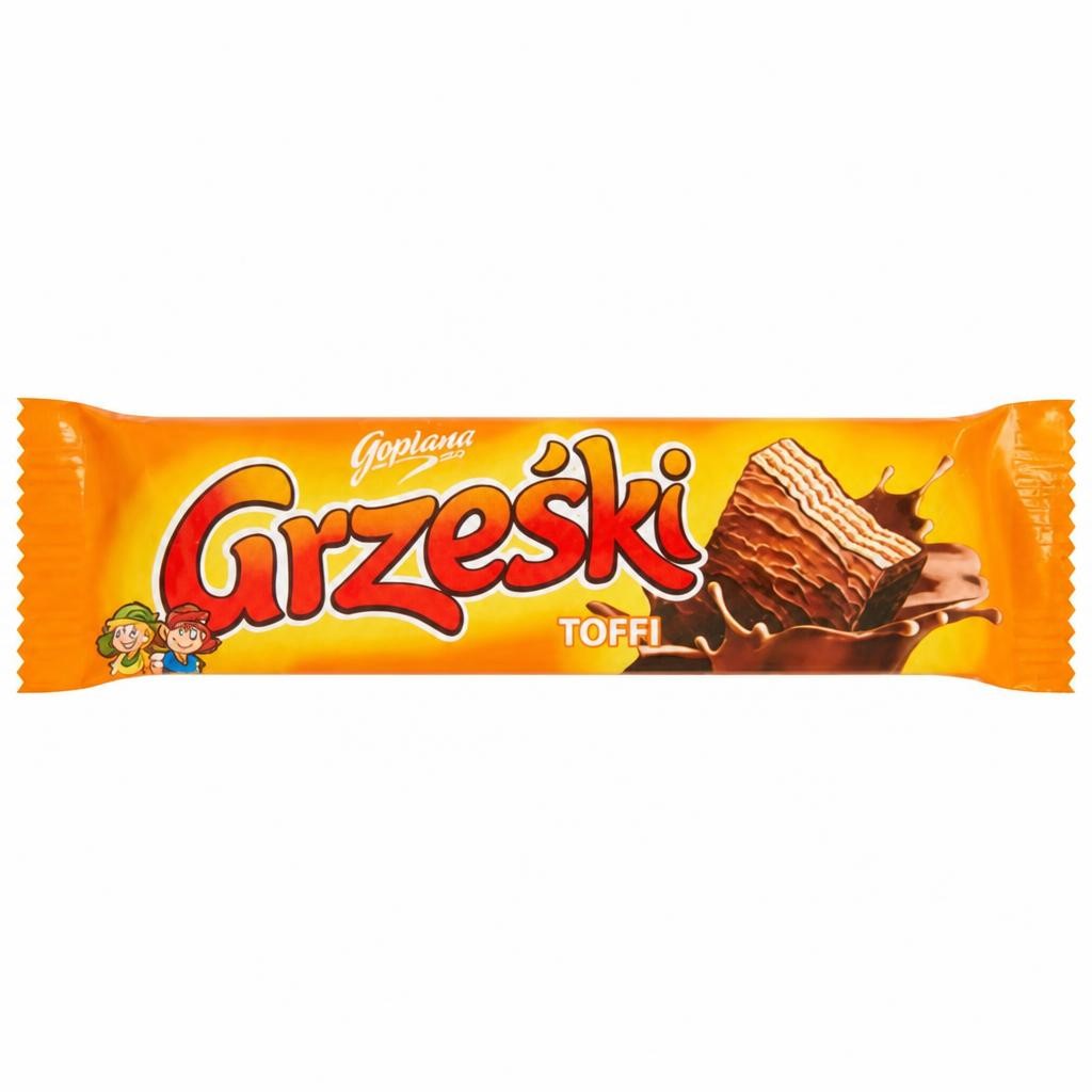 Goplana Grzeski Milk Chocolate-Coated Wafer Bar with Toffee Flavoured Cream 36g