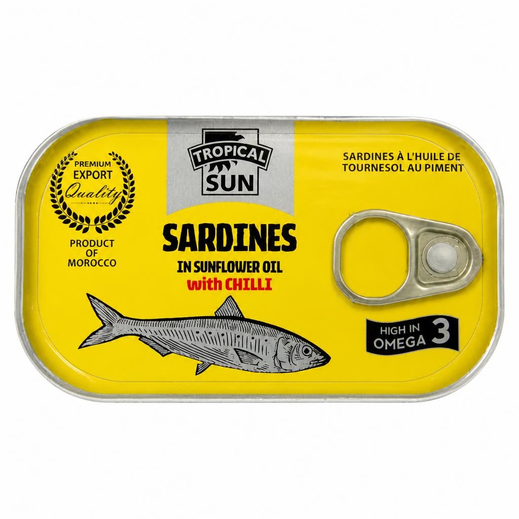 Tropical Sun Sardines in Sunflower Oil with Chilli 125g