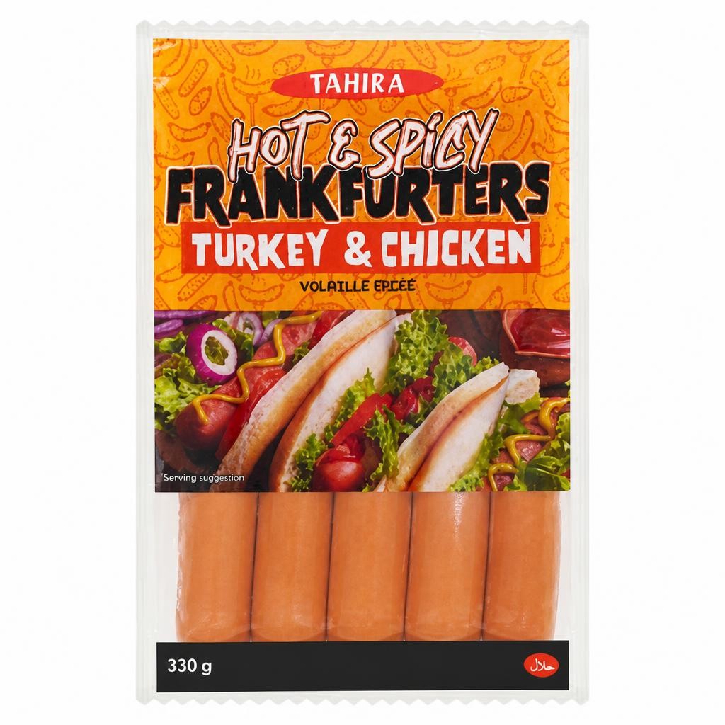 Tahira Hot & Spicy Turkey & Chicken Frankfurter 330g