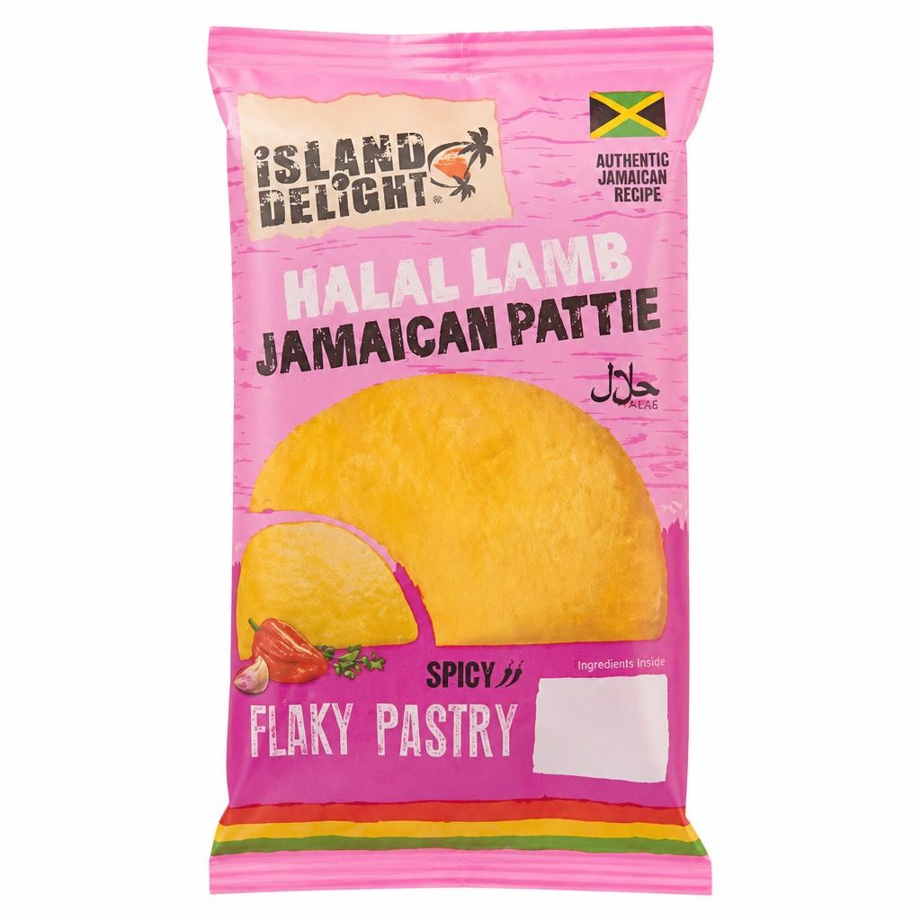 Island Delight Halal Lamb Jamaican Pattie Flaky Pastry 140g