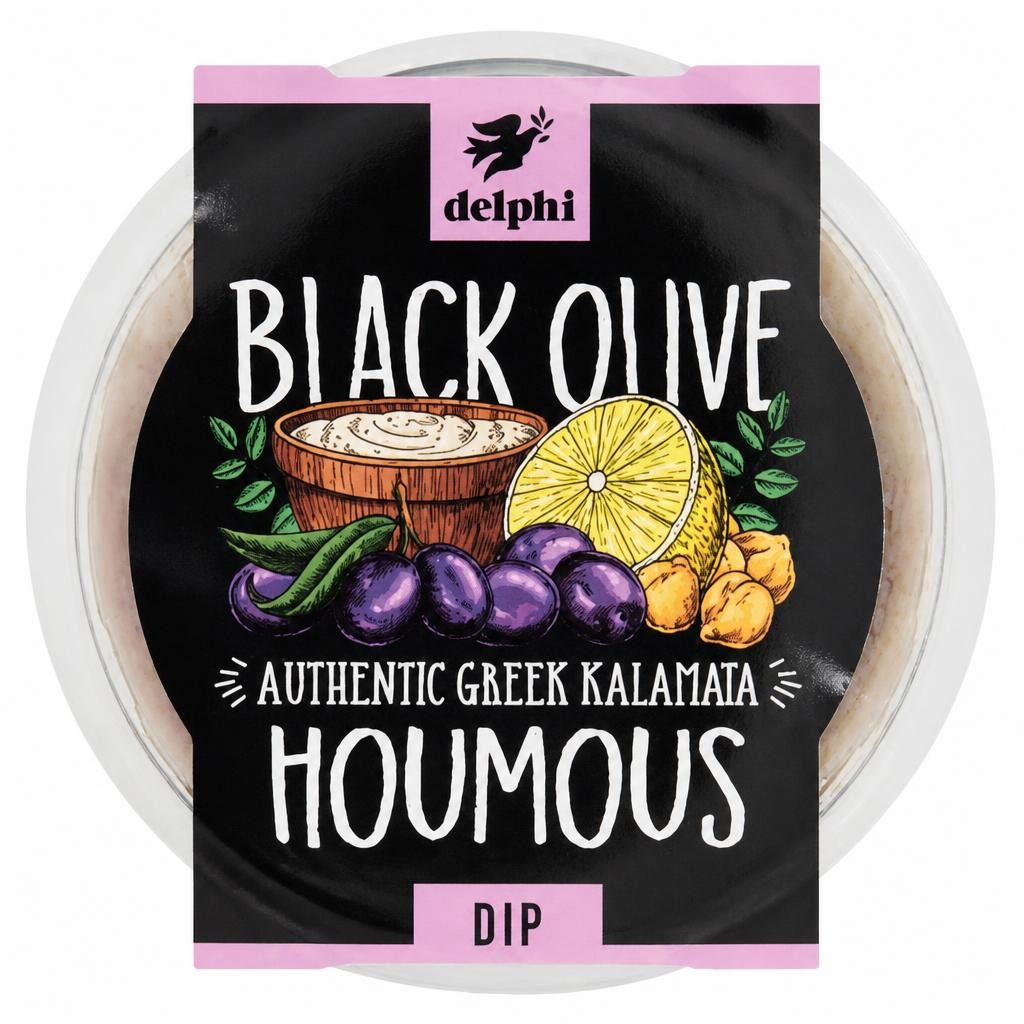 Delphi Black Olive Houmous Dip 170g