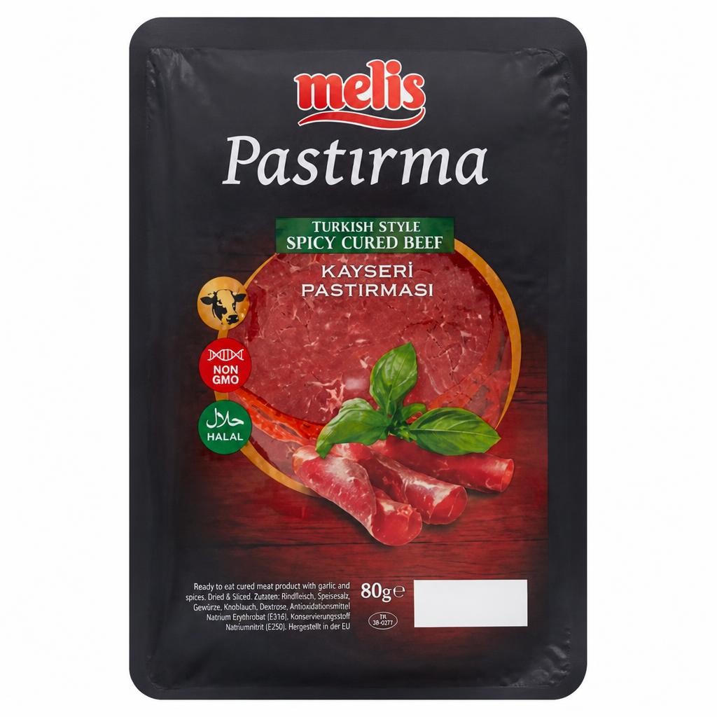 Melis Pastirma Turkish Style Spicy Cured Beef 80g