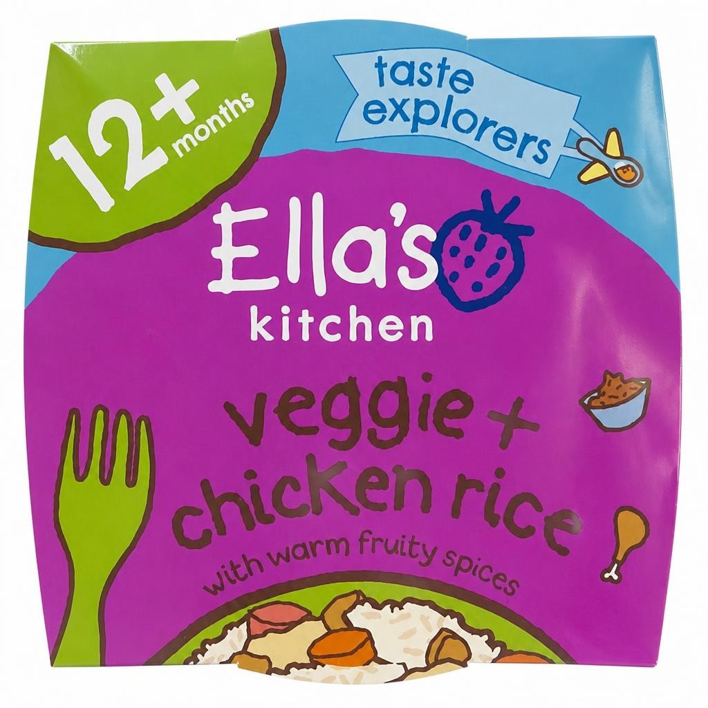 Ella's Kitchen Veggie + Chicken Rice with Warm Fruity Spices 12+ Months 200g
