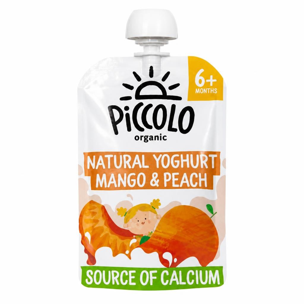 Piccolo Organic Natural Yoghurt Mango & Peach Smooth 6+ Months 100g