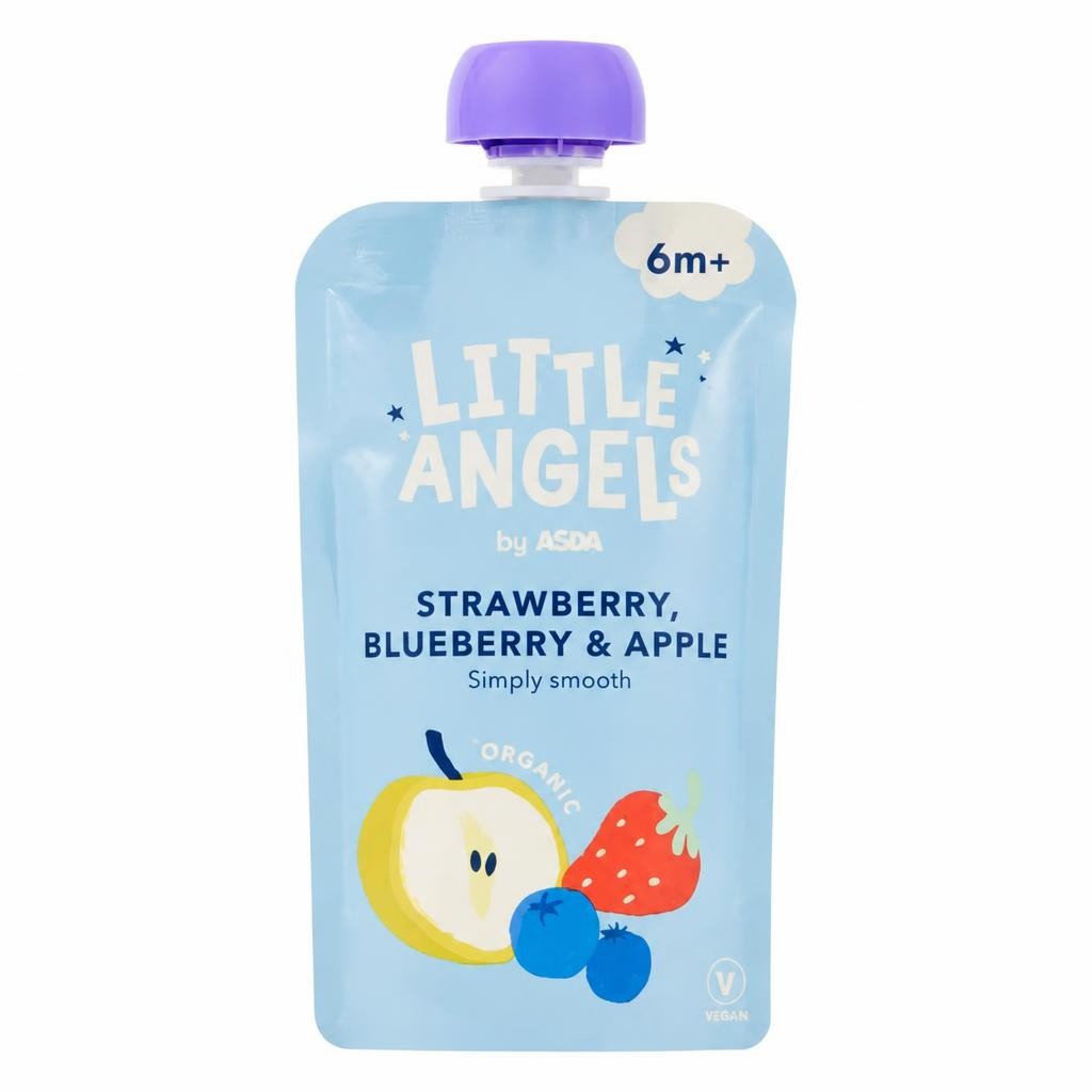 LITTLE ANGELS by ASDA Strawberry, Blueberry & Apple 6m+ 120g