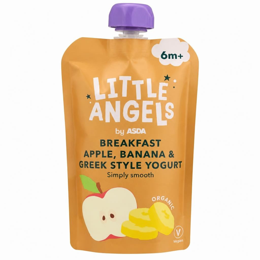 LITTLE ANGELS by ASDA Breakfast Apple, Banana & Greek Style Yogurt 6m+ 100g