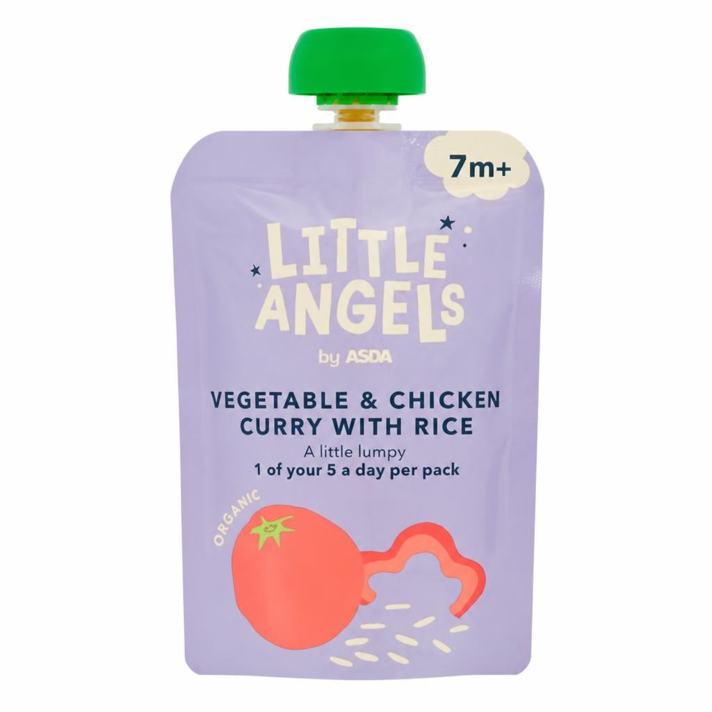 LITTLE ANGELS by ASDA Little Angels by  Organic Vegetable & Chicken Curry with Rice 7m+ 130g