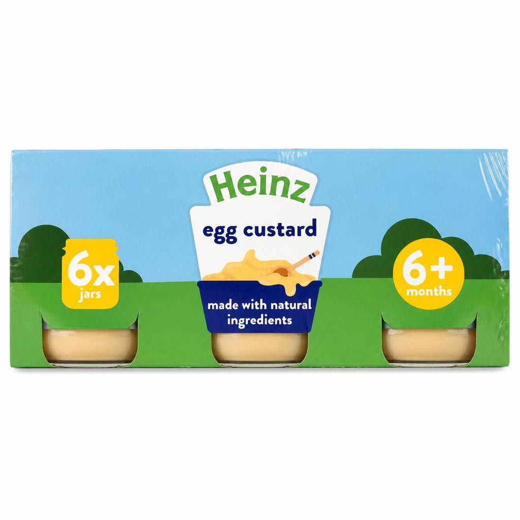 Heinz By Nature Egg Custard Jars Baby Food 6+ Months 6x120g