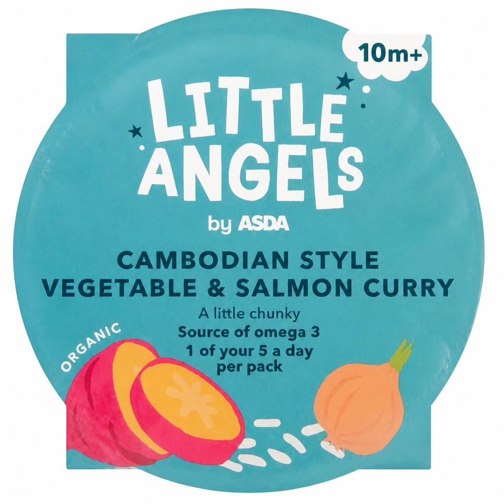 LITTLE ANGELS by ASDA Organic Cambodian Style Vegetable & Salmon Curry 10+ M 190g