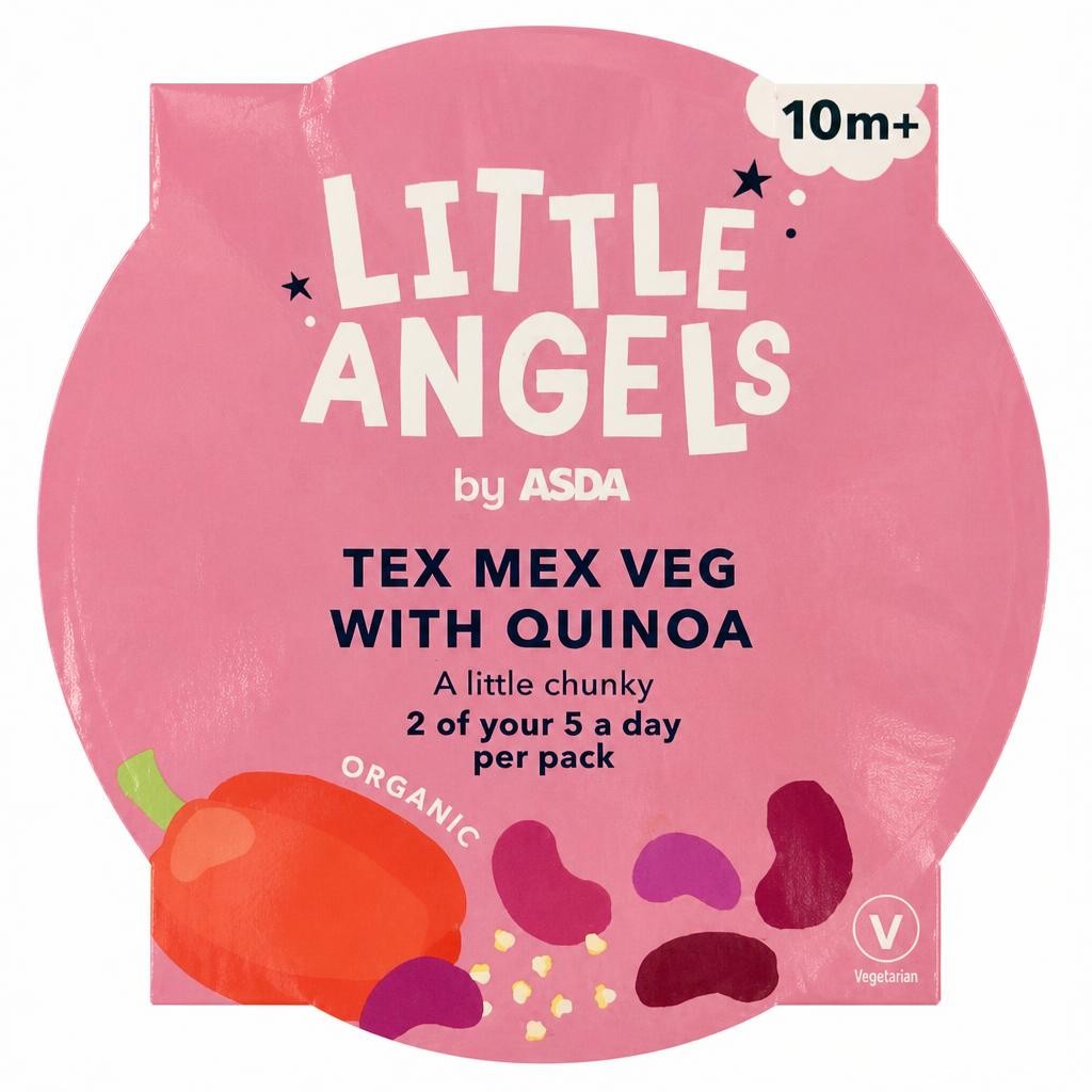 LITTLE ANGELS by ASDA Organic Tex Mex Veg with Quinoa 10m+ 190g