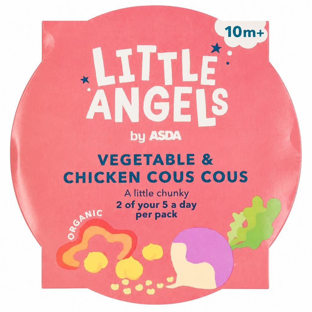 LITTLE ANGELS by ASDA Little Angels by  Organic Vegetable & Chicken Cous Cous 10m+ 190g