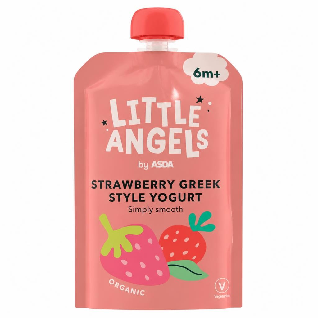 LITTLE ANGELS by ASDA Organic Strawberry Greek Style Yogurt 6+M 90g