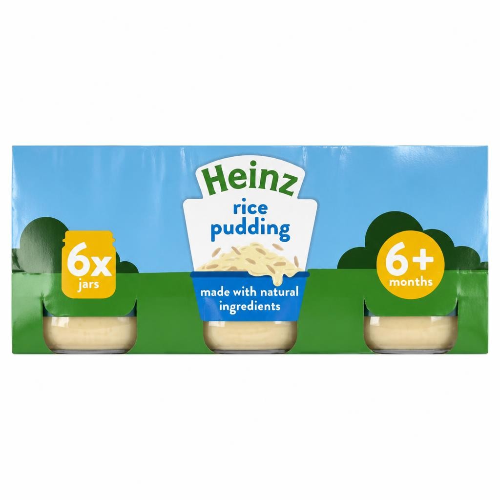 Heinz By Nature Rice Pudding Baby Food Jar Multipack 6+ Months 6 x 120g