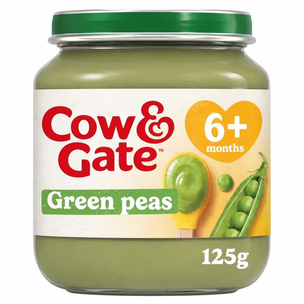 Cow & Gate Peas Baby Food Snack Jar, 6+ Months, 125g