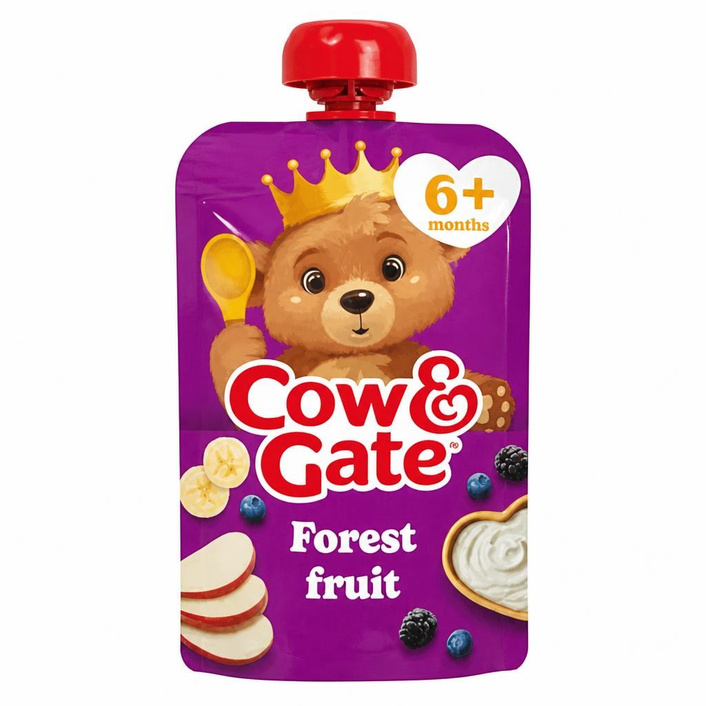 Cow & Gate Fruit Pouch Forest Fruit Baby Food Snack, 6+ Months, 100g