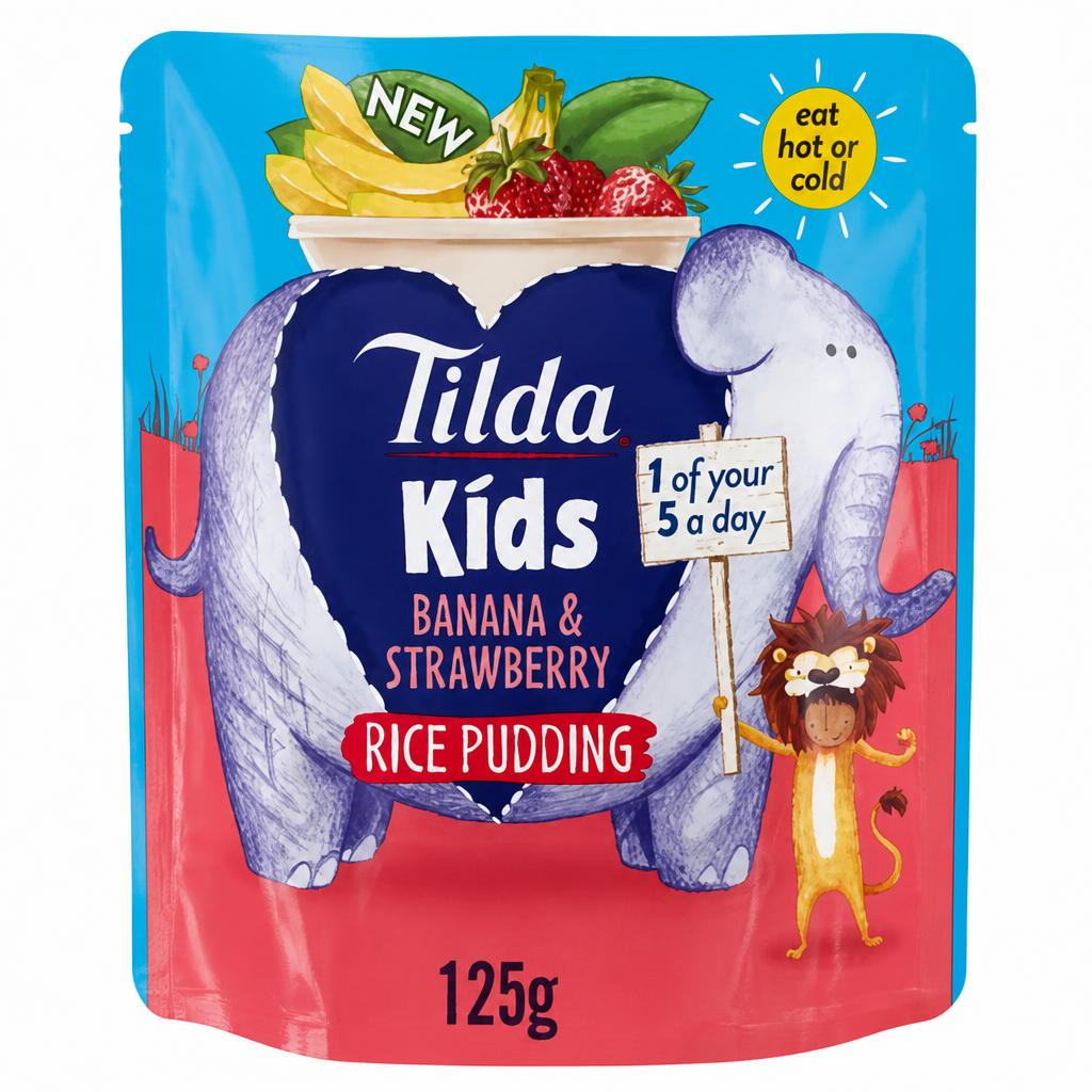 Tilda Kids Banana & Strawberry Rice Pudding 125g