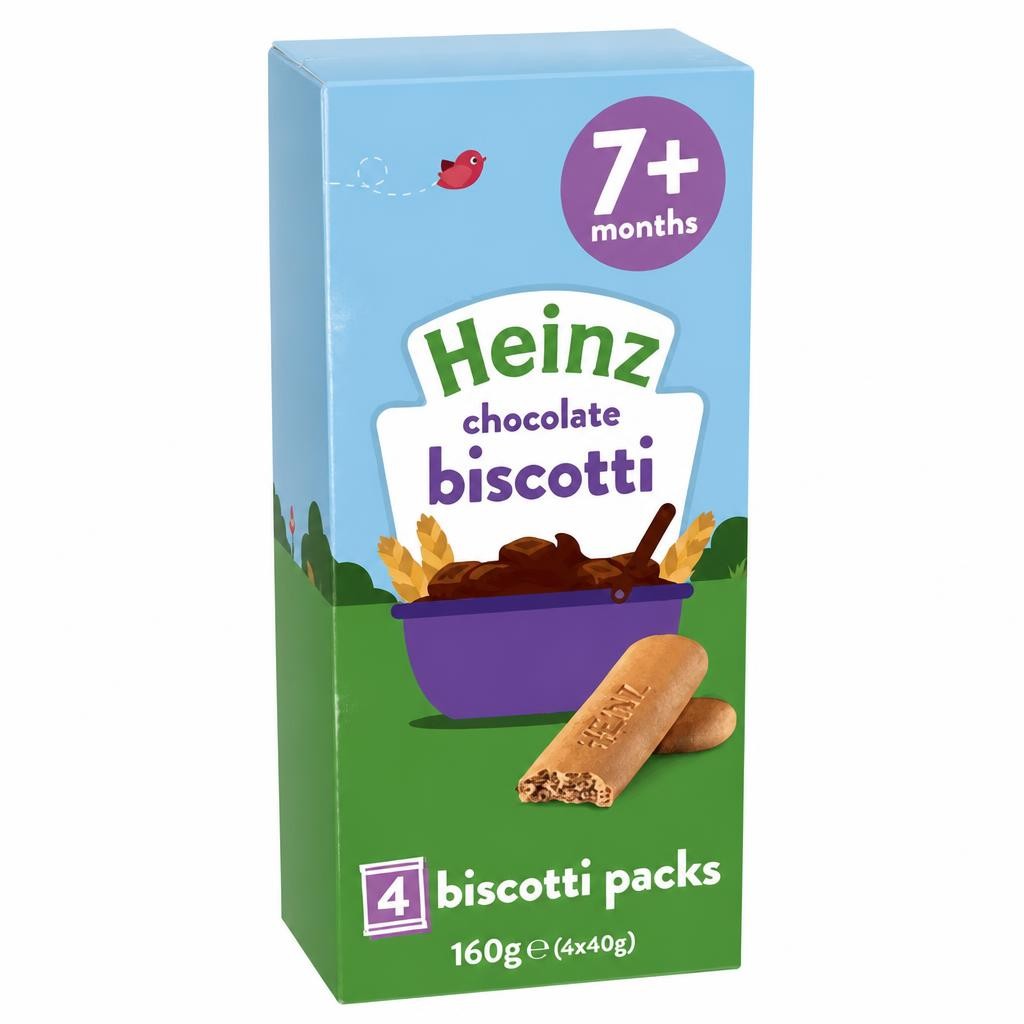 Heinz Chocolate Biscotti Baby Food Snacks Multipack 7+ Months 160g
