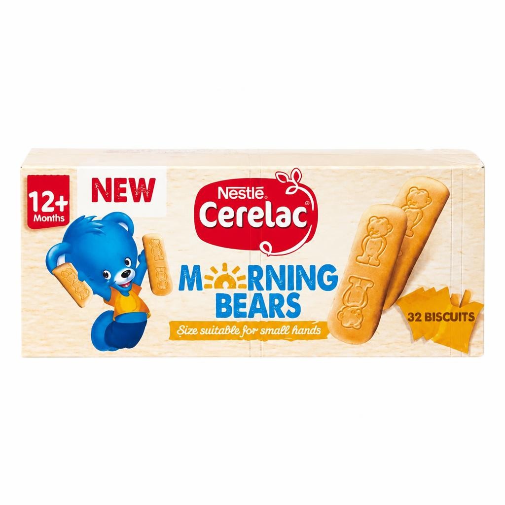 Cerelac Morning Bears Biscuits Vanilla Baby Food Snack 12+ Months 45g