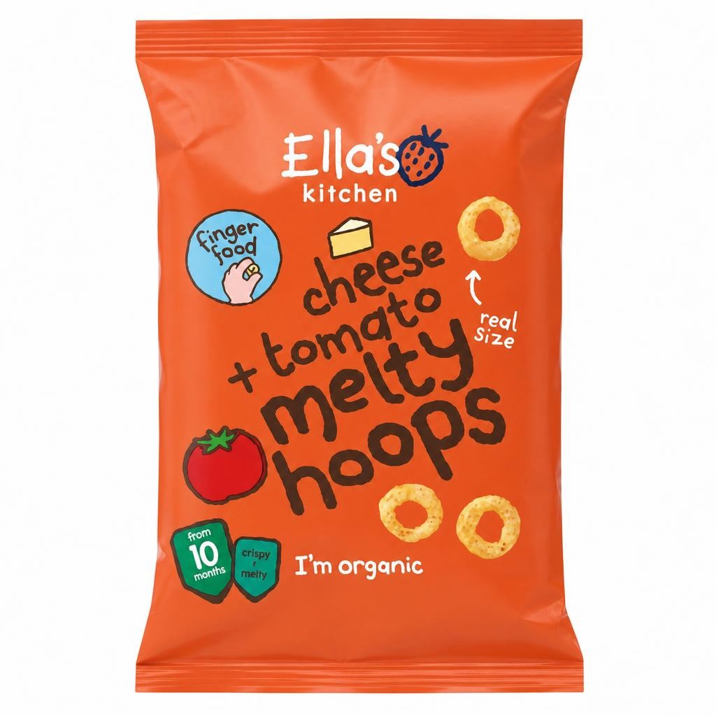 Ella's Kitchen Cheese + Tomato Melty Hoops from 10 Months 20g
