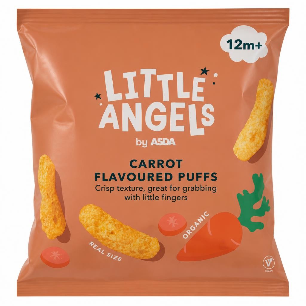 LITTLE ANGELS by ASDA Little Angels by  Carrot Flavoured Puffs 12m+ 20g