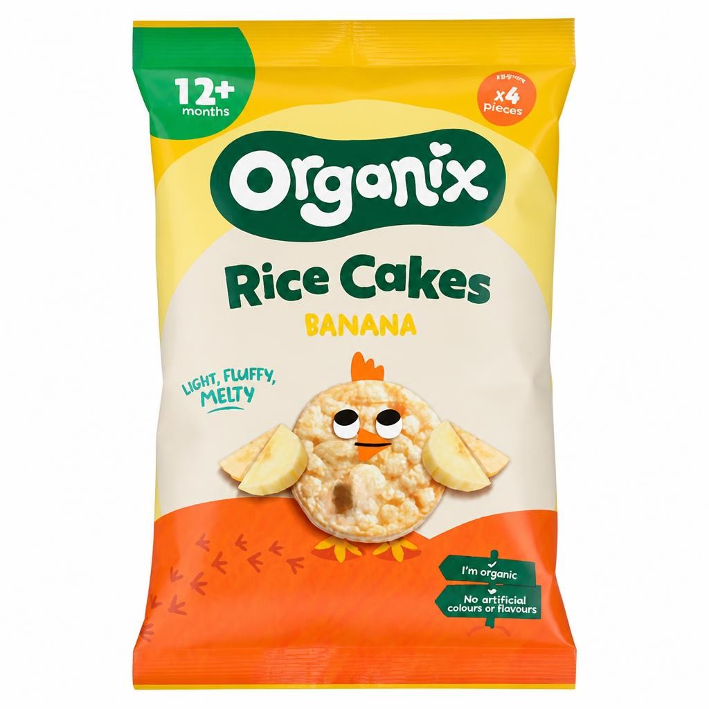 Organix Banana Rice Cake Clouds Organic Baby Snacks 40g 7 months+