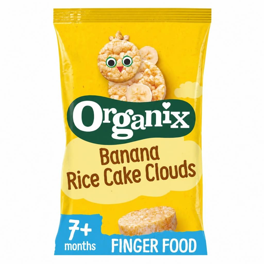 Organix Banana Rice Cake Clouds Organic Baby Snacks 40g 7 months+
