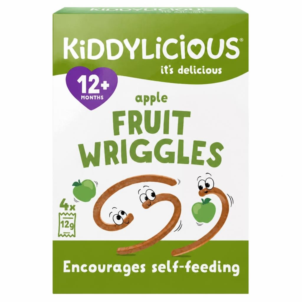 Kiddylicious Apple Fruit Wriggles 12+ Months 4 x 12g (48g)