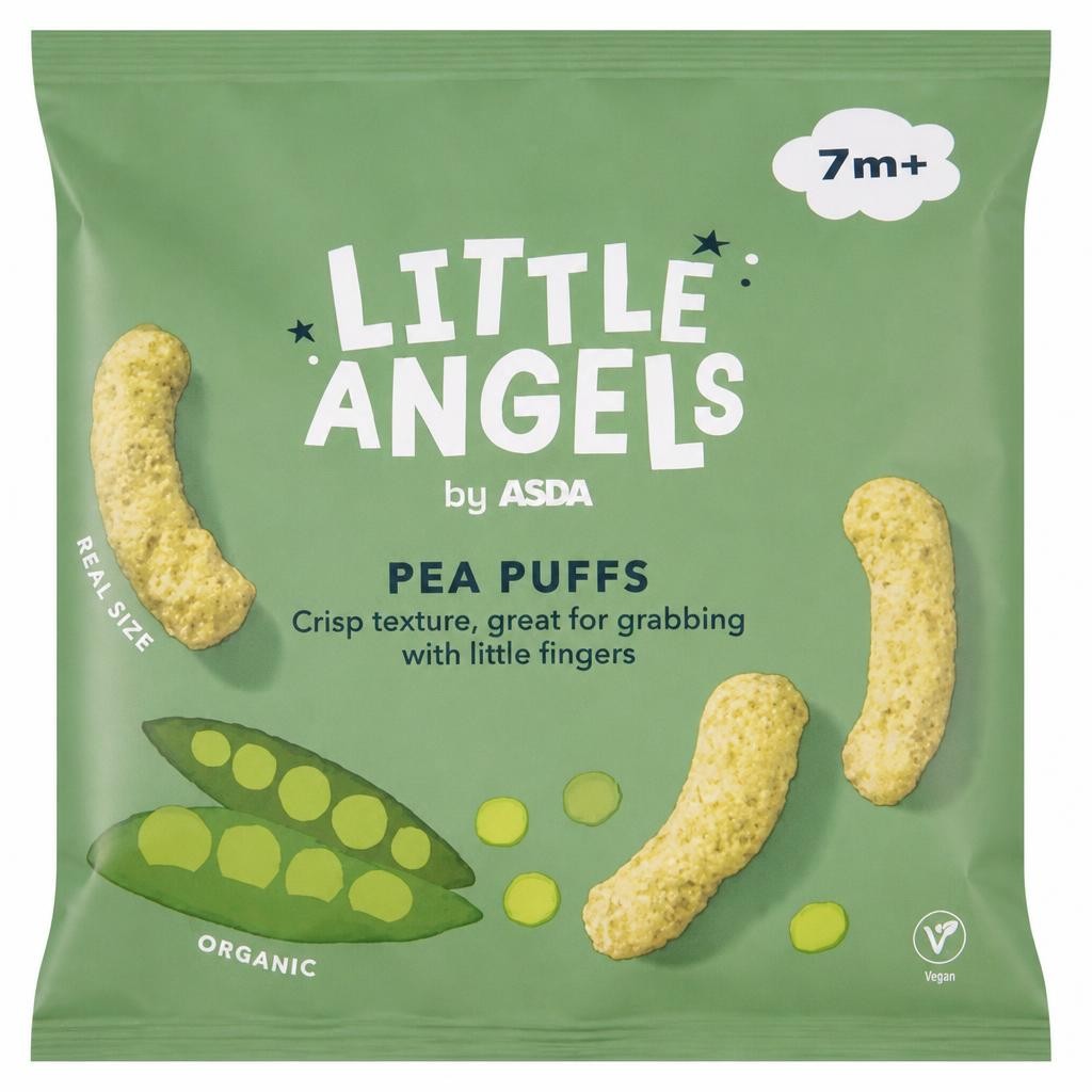 LITTLE ANGELS by ASDA Organic Pea Puffs 7+ Months 15g