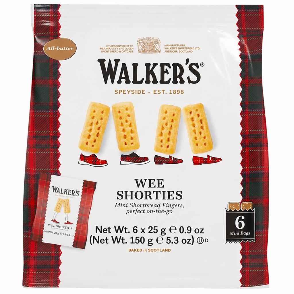 Walker's Wee Shorties Mini Shortbread Fingers 6x25g